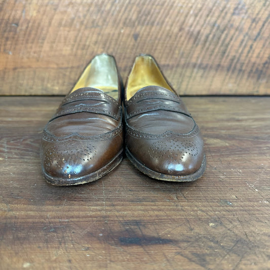 Vintage Ralph Lauren Brown Leather Wing Tip Penny Loafer