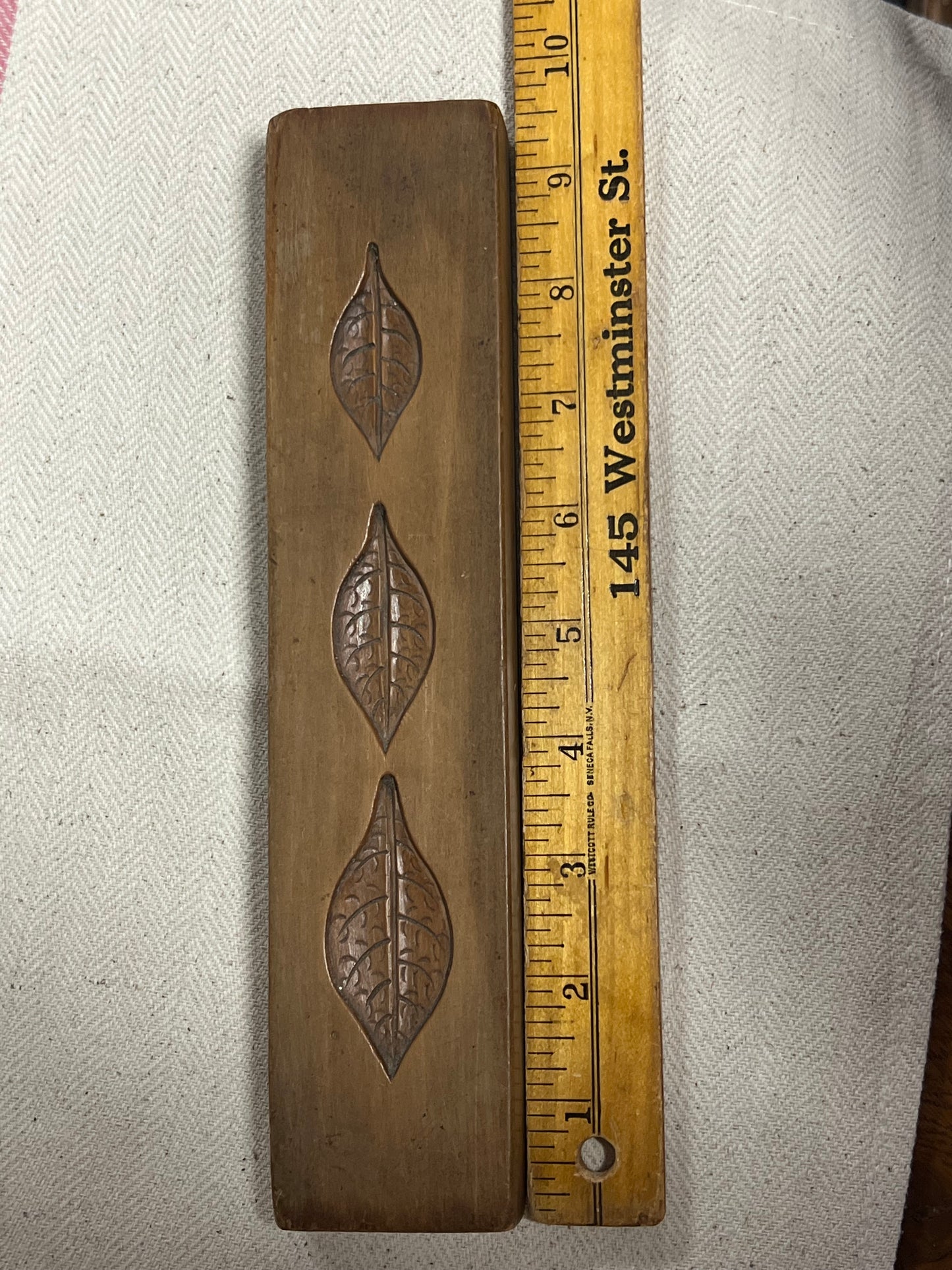 Carved Wooden Candy Mold - 3 Leaves