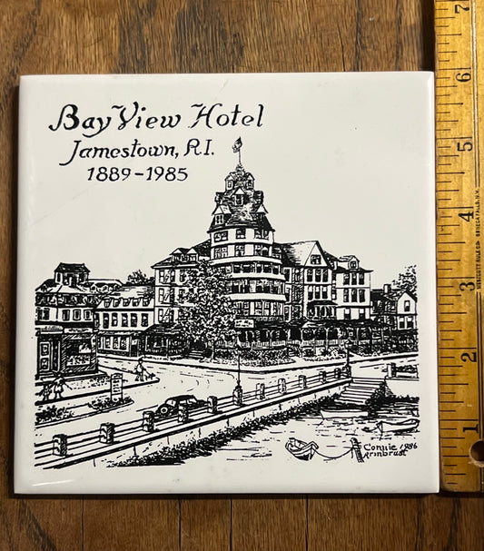 Jamestown Historical Society Tile - Bay View Hotel 1889-1985