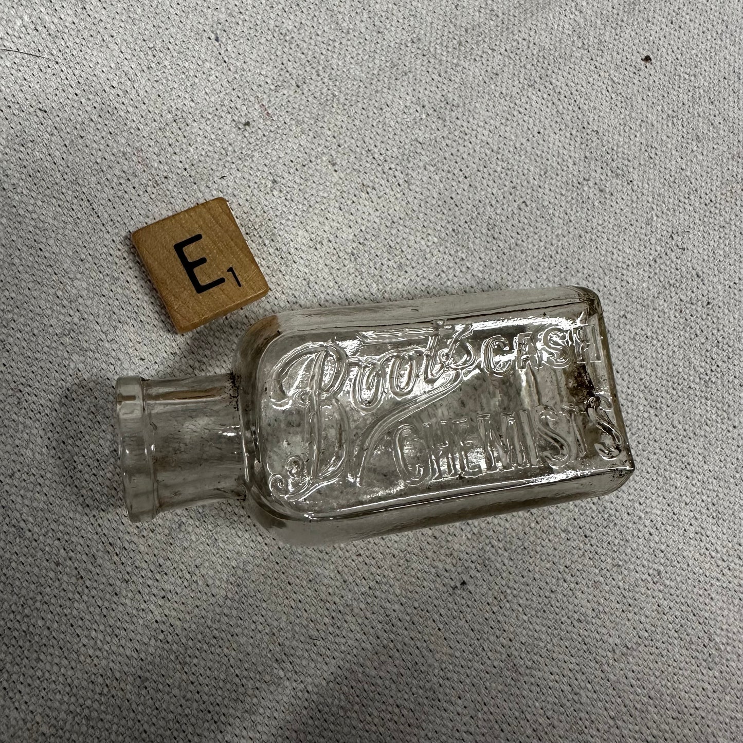 Boots Cash Chemist Bottles Aqua & Clear