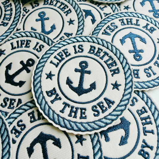 2.5" Life Is Better By The Sea - Embroidered Hat Patch