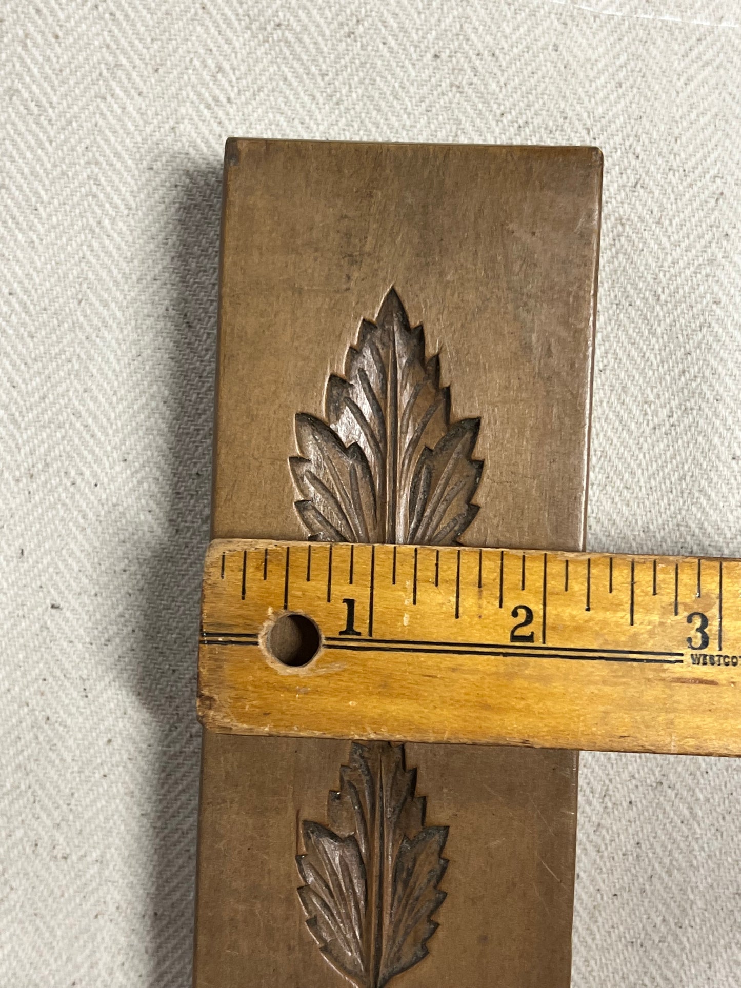 Carved Wooden Candy Mold - 3 Leaves - E.S.