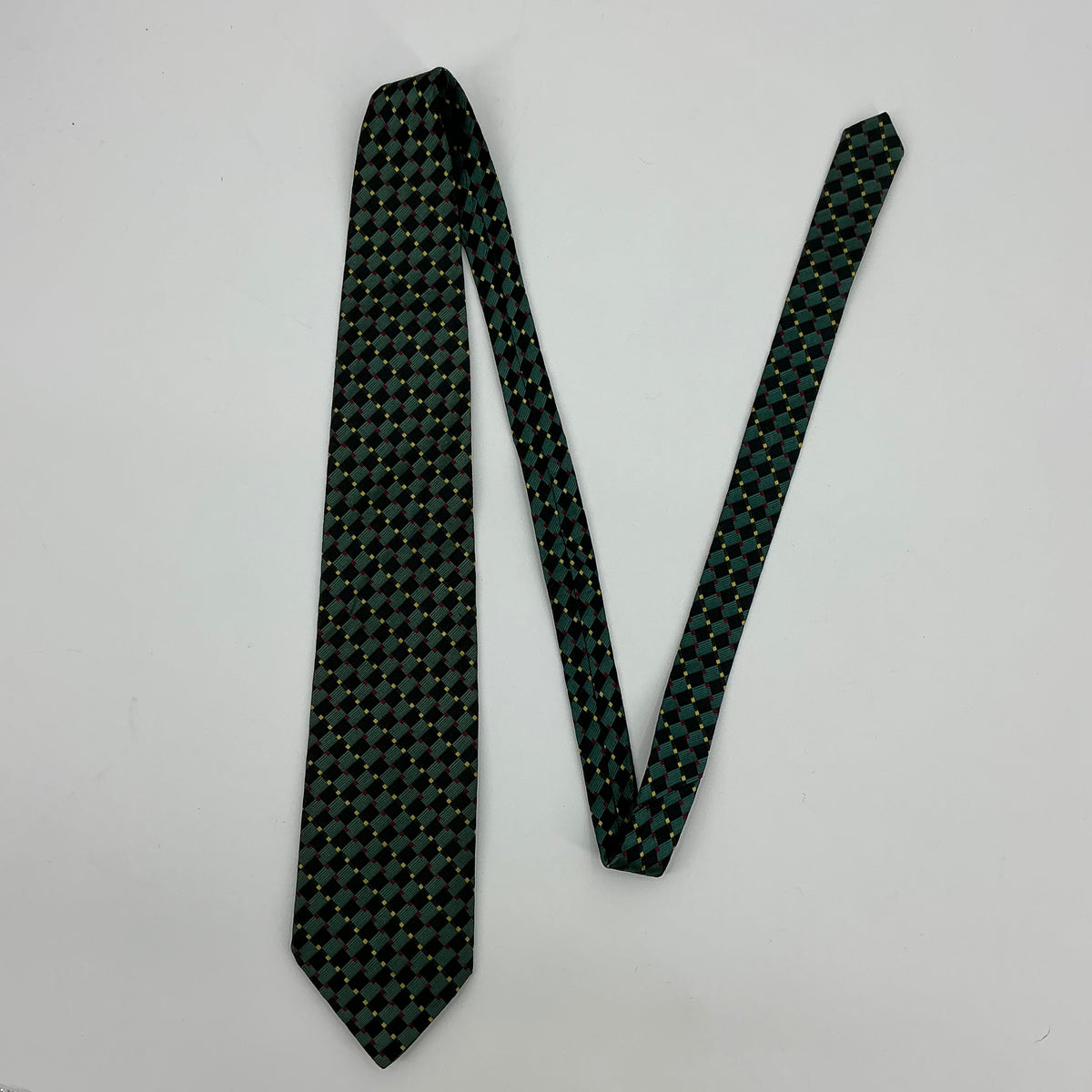Vintage Westbury Collection Men’s Multicolored Checkered Silk Tie