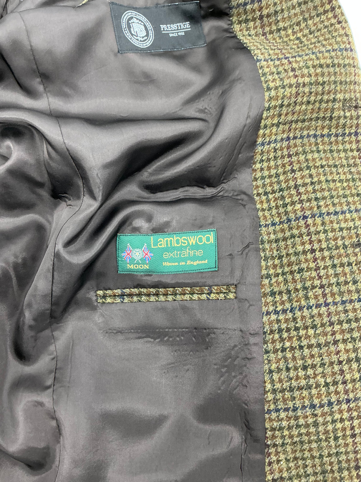 Vintage J. Press Men's Olive & Brown Tic-Weave Wool Tweed Sport Coat 44R