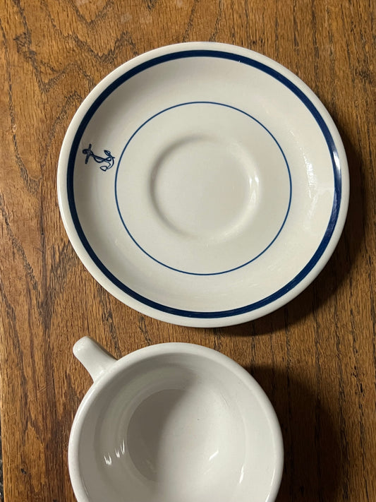 US Navy Wardroom China Flat Cup and Saucer