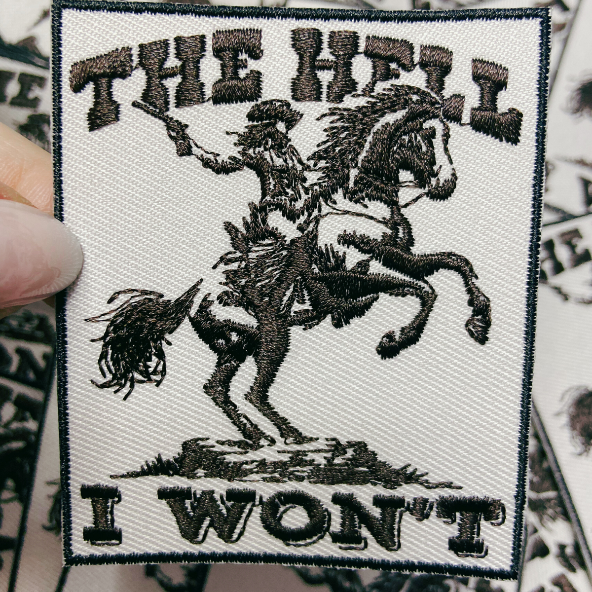 PREORDER - 3 x 2.5" The Hell I Won't - Embroidered Hat Patch