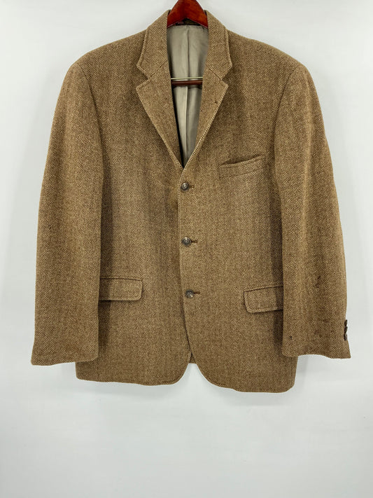 Vintage J. Press Jamieson's of Shetland Brown Herringbone Sport Coat 44R