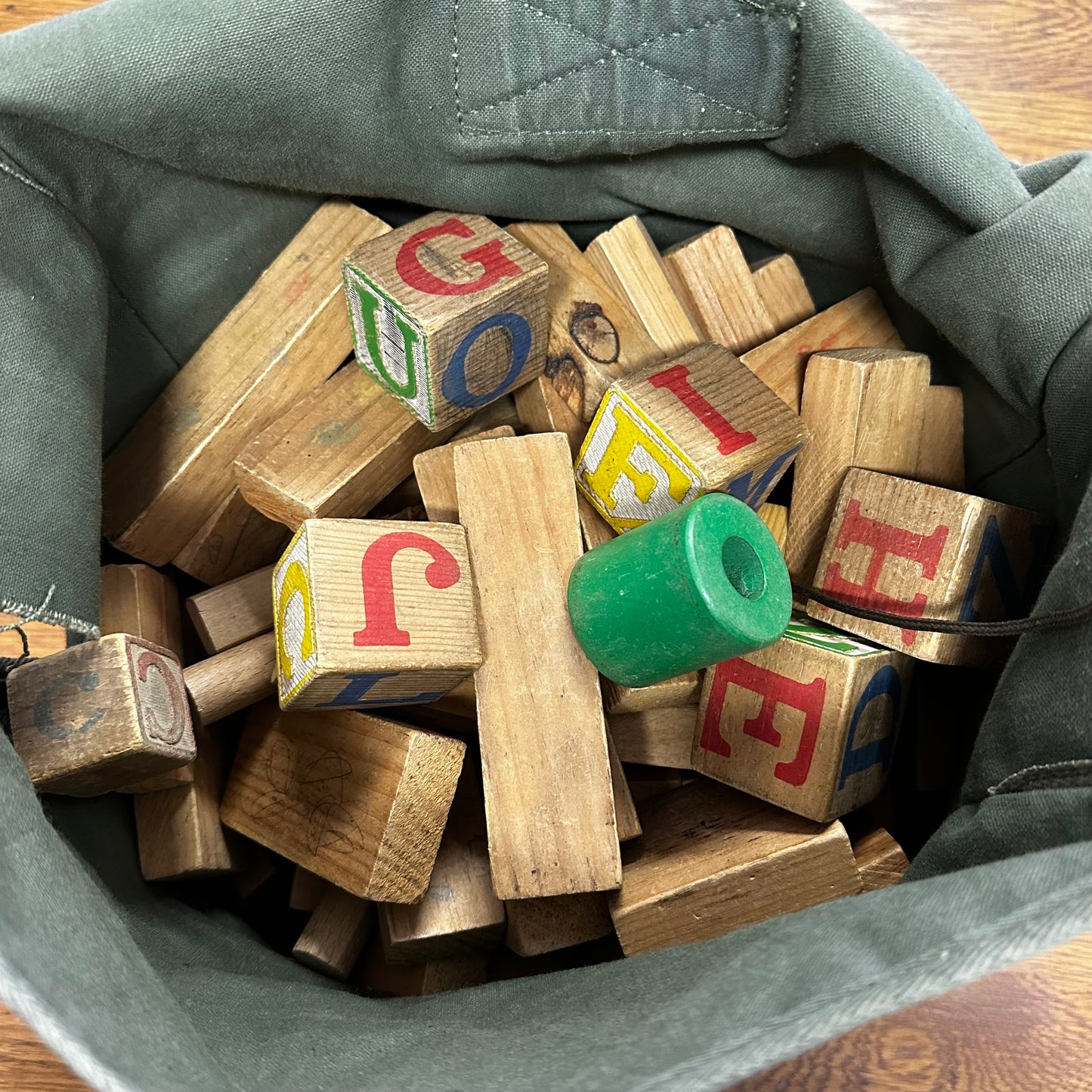 Official Trail Camper Back Pack Full of Wooden Blocks