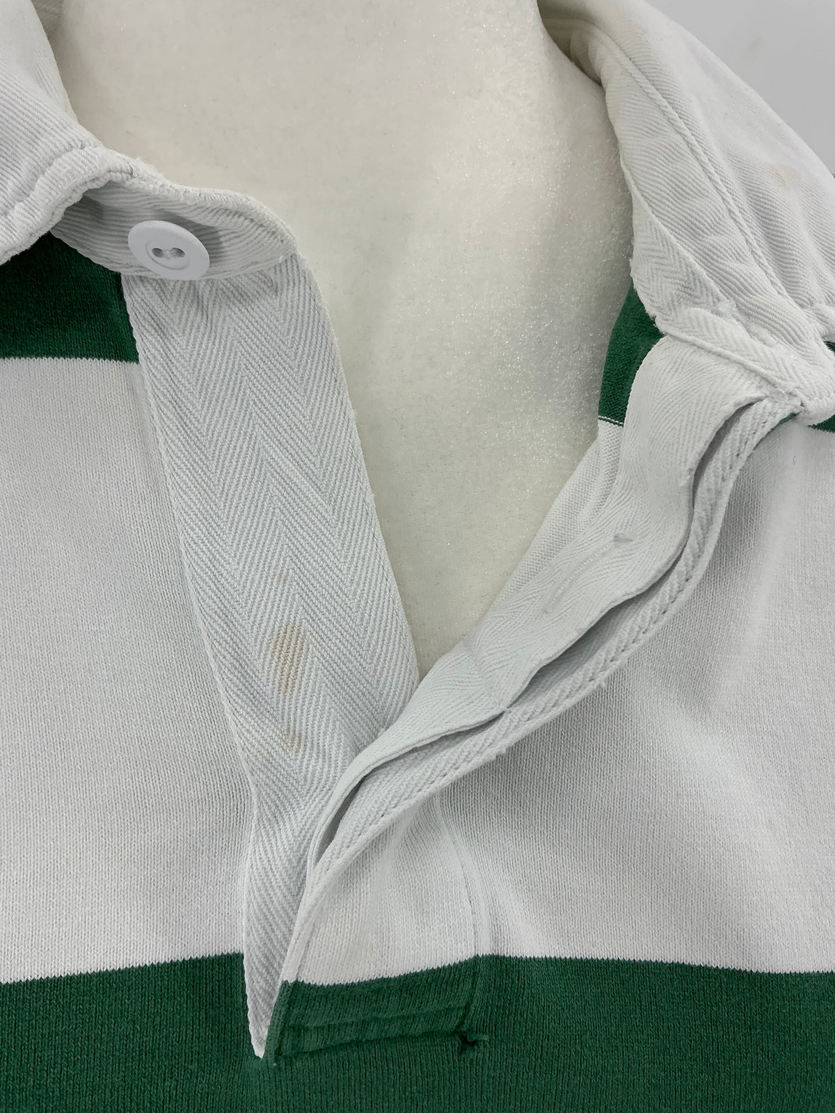 Lands' End Striped Rugby Shirt - Green & White XL Tall