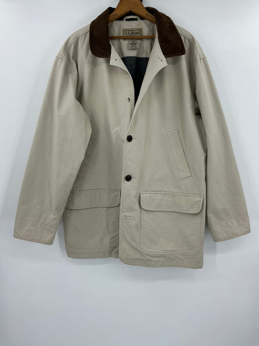 Vintage L.L. Bean Original Field Coat Barn Jacket Corduroy Collar Size Large