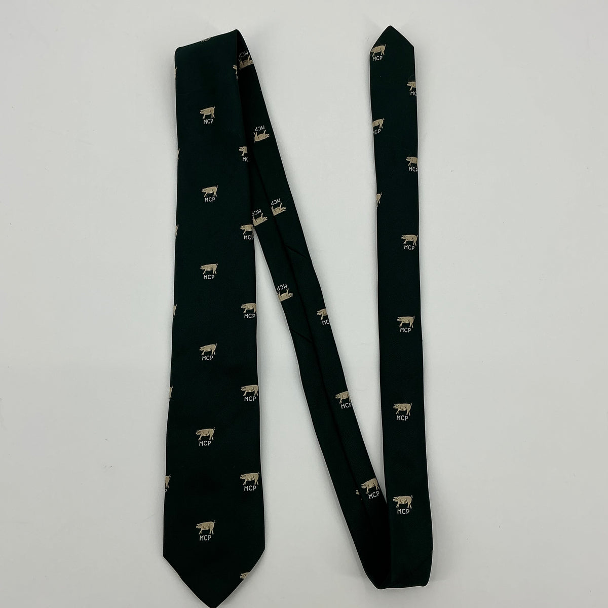 Vintage MCP Male Chauvinist Pig/Hidden Pinup English Sports Shop Pig Print Tie