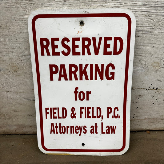 Two Reserved Parking Signs Field & Field