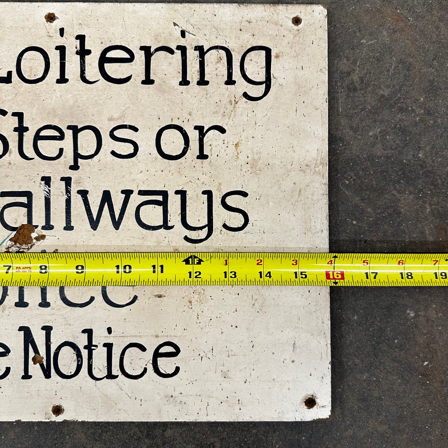 Handpainted No Loitering Wooden Sign