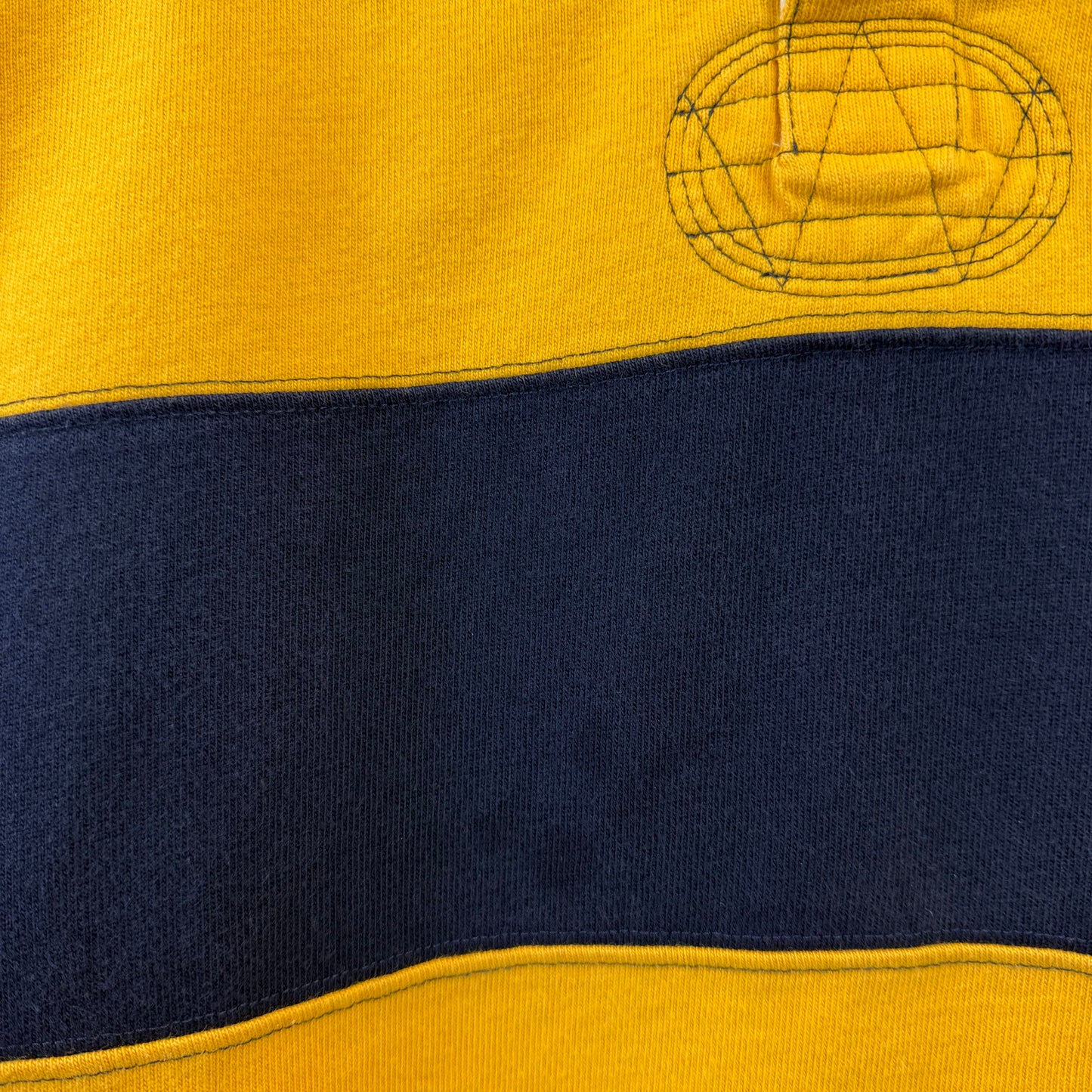 Vintage Polo Ralph Lauren Rugby XL - Wide Yellow Navy Blue Stripe