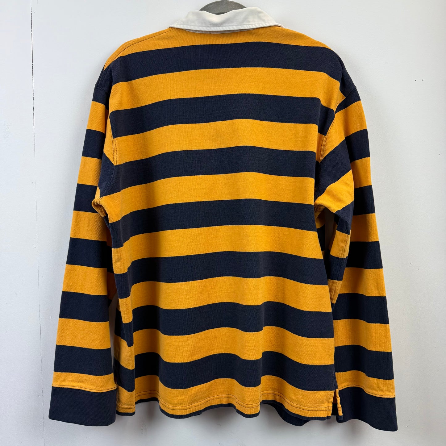 Vintage Polo Ralph Lauren Rugby XL - Yellow Navy Blue Stripe