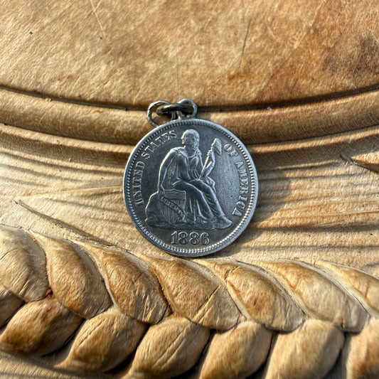 Victorian Love Token - HWS/HSW/WHS/WSH/SHW/SWH - 1886 Seated Liberty