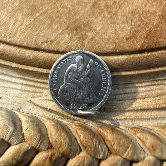 Victorian Love Token - JEC/JCE/ECJ/EJC/CEJ/CJE - 1878 Seated Liberty