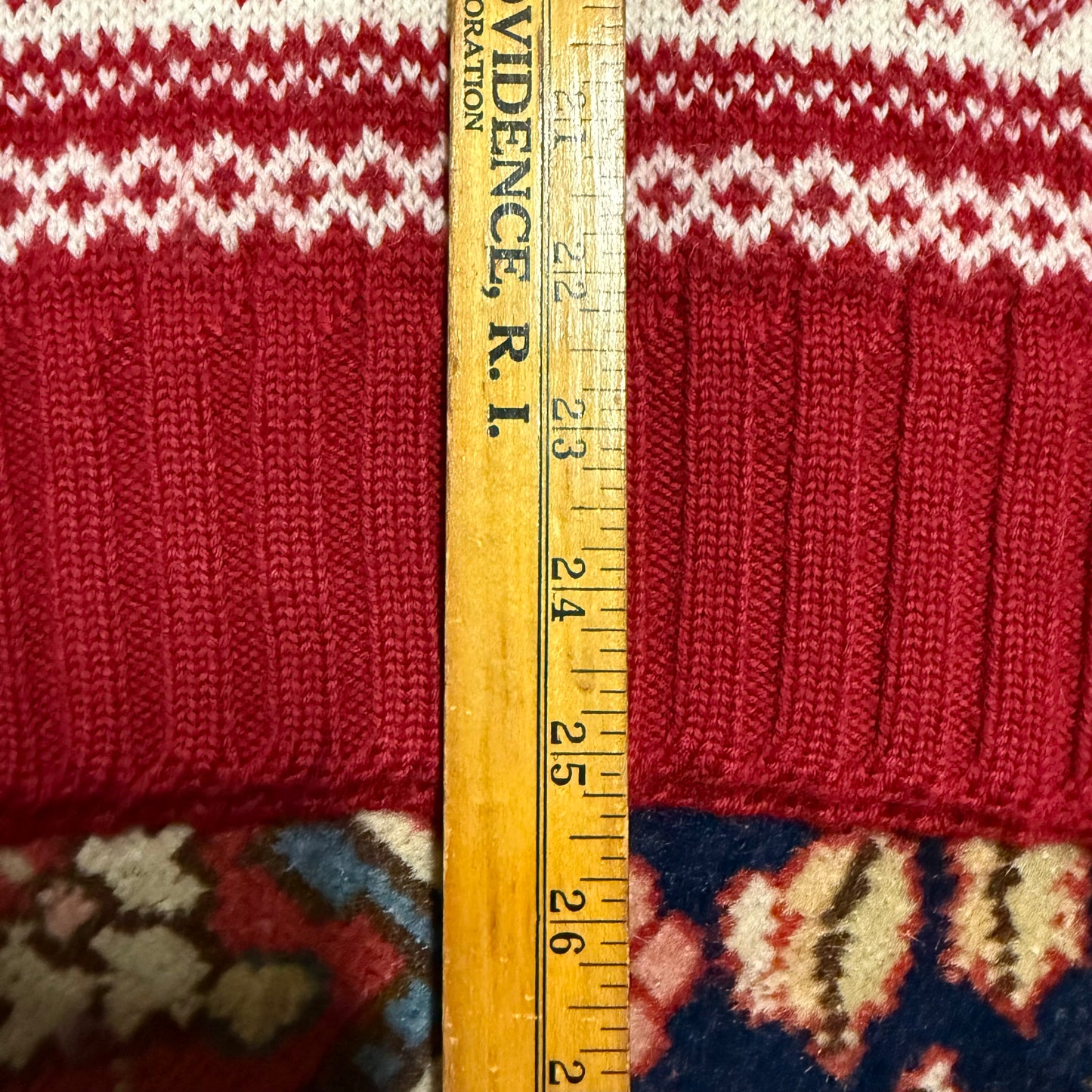 Vintage J. Crew Red White Fair Isle Sweater