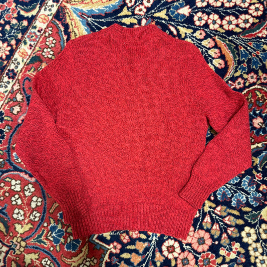 Vintage LL Bean Red Wool Crewneck Sweater Medium