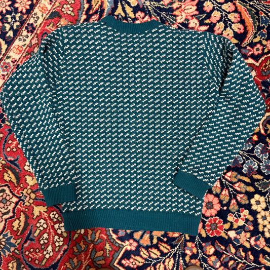 Vintage LL Bean Green Birdseye Sweater