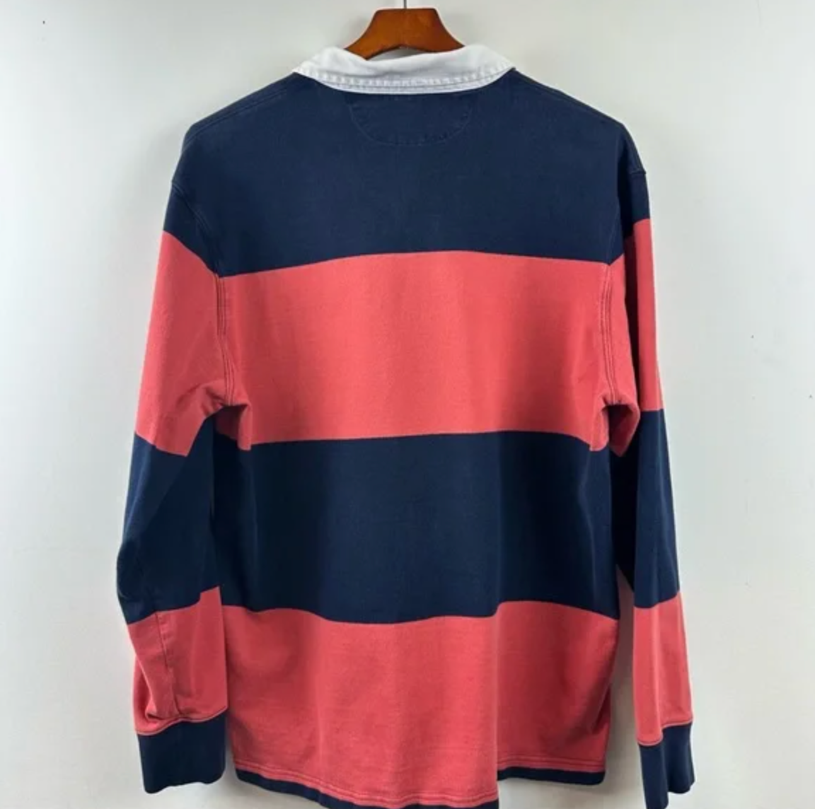 Vintage Rugby Large - Red Navy Blue Stripe