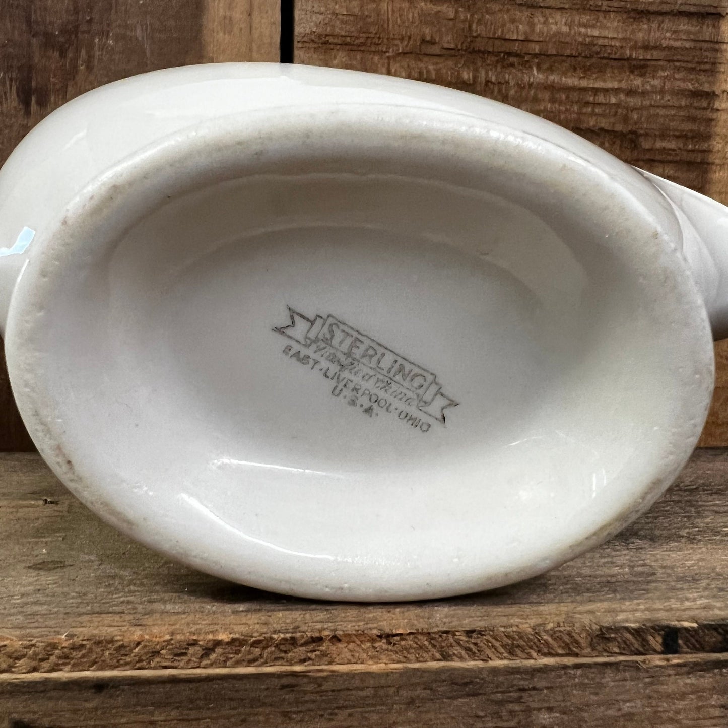 US Army Medical Department Gravy Boats 1936 1943 White Red Bailey Walker Sterling China Restaurant Ware