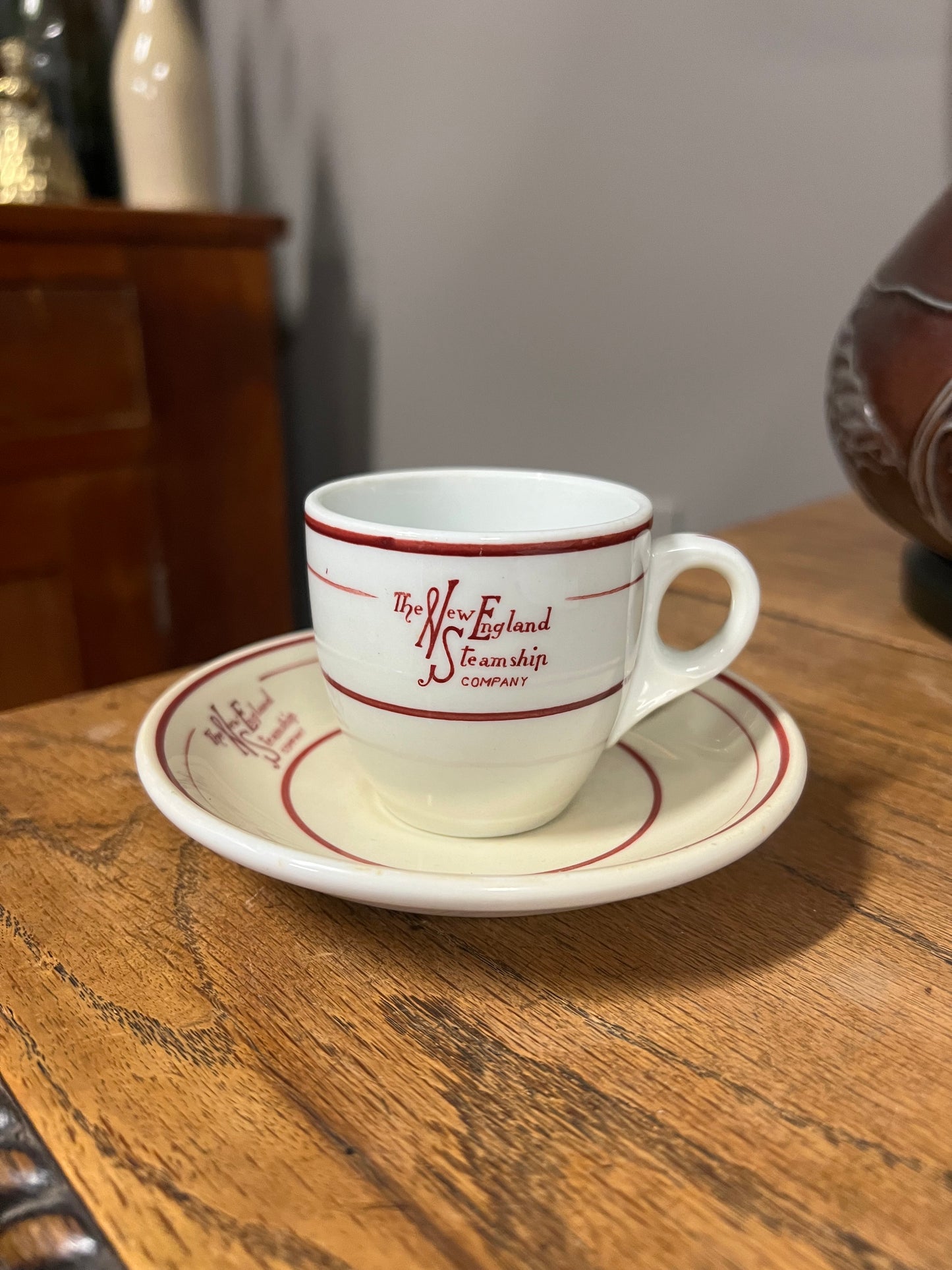 The New England Steamship Company Demitasse Cup and Saucer