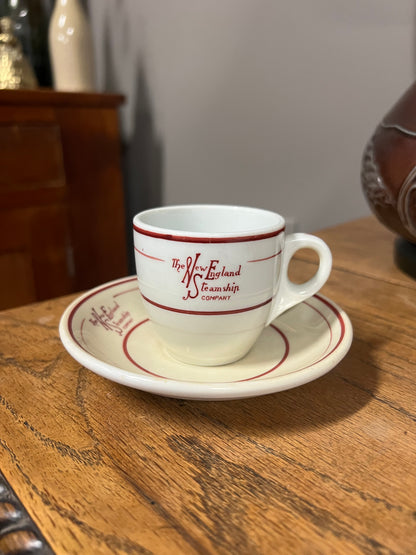 The New England Steamship Company Demitasse Cup and Saucer