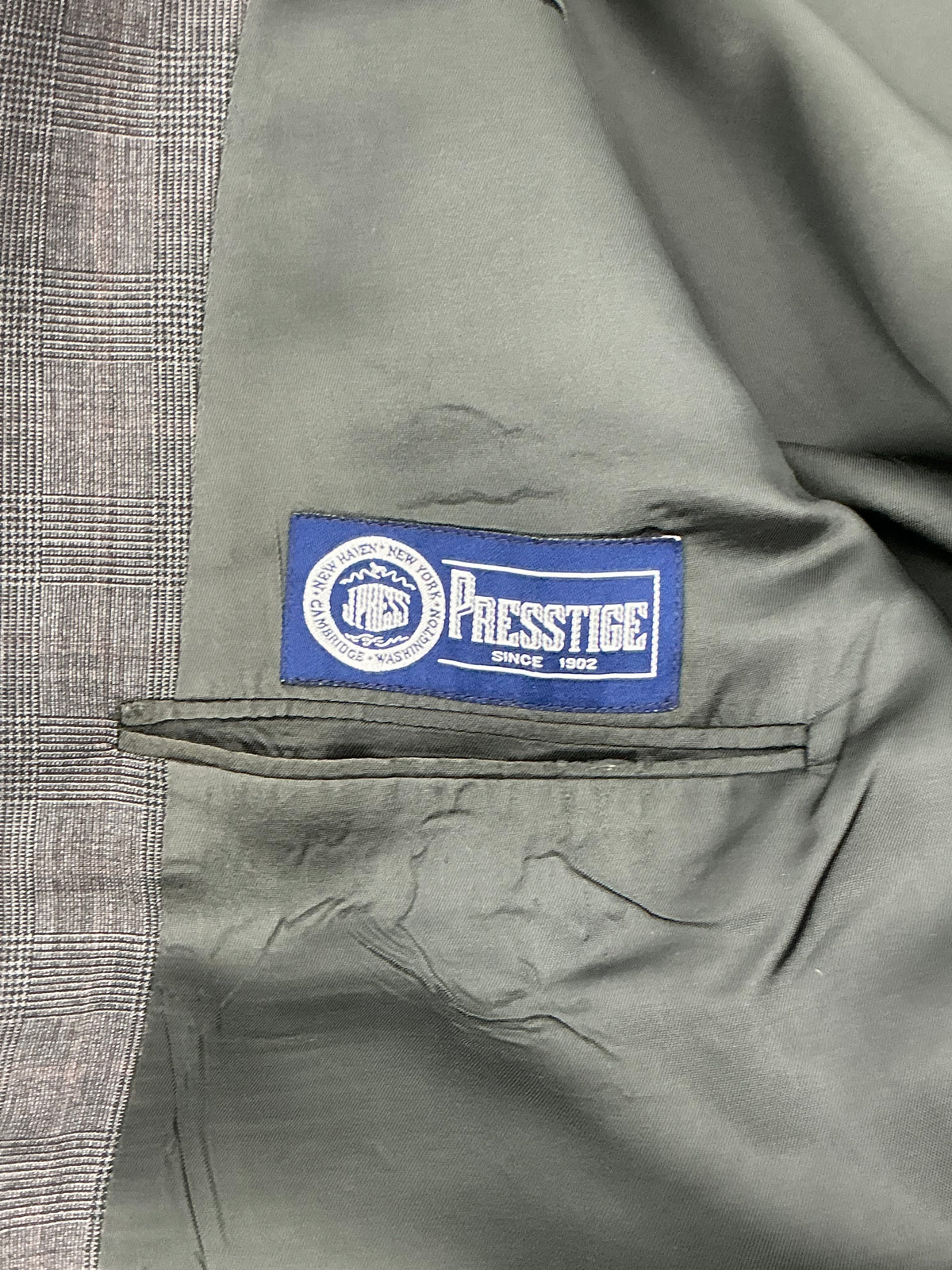 J. Press Presstiege 3-Button Grey Sport Coat 44R