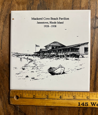 Jamestown Historical Society Tile - Mackerel Cove Beach Pavillion