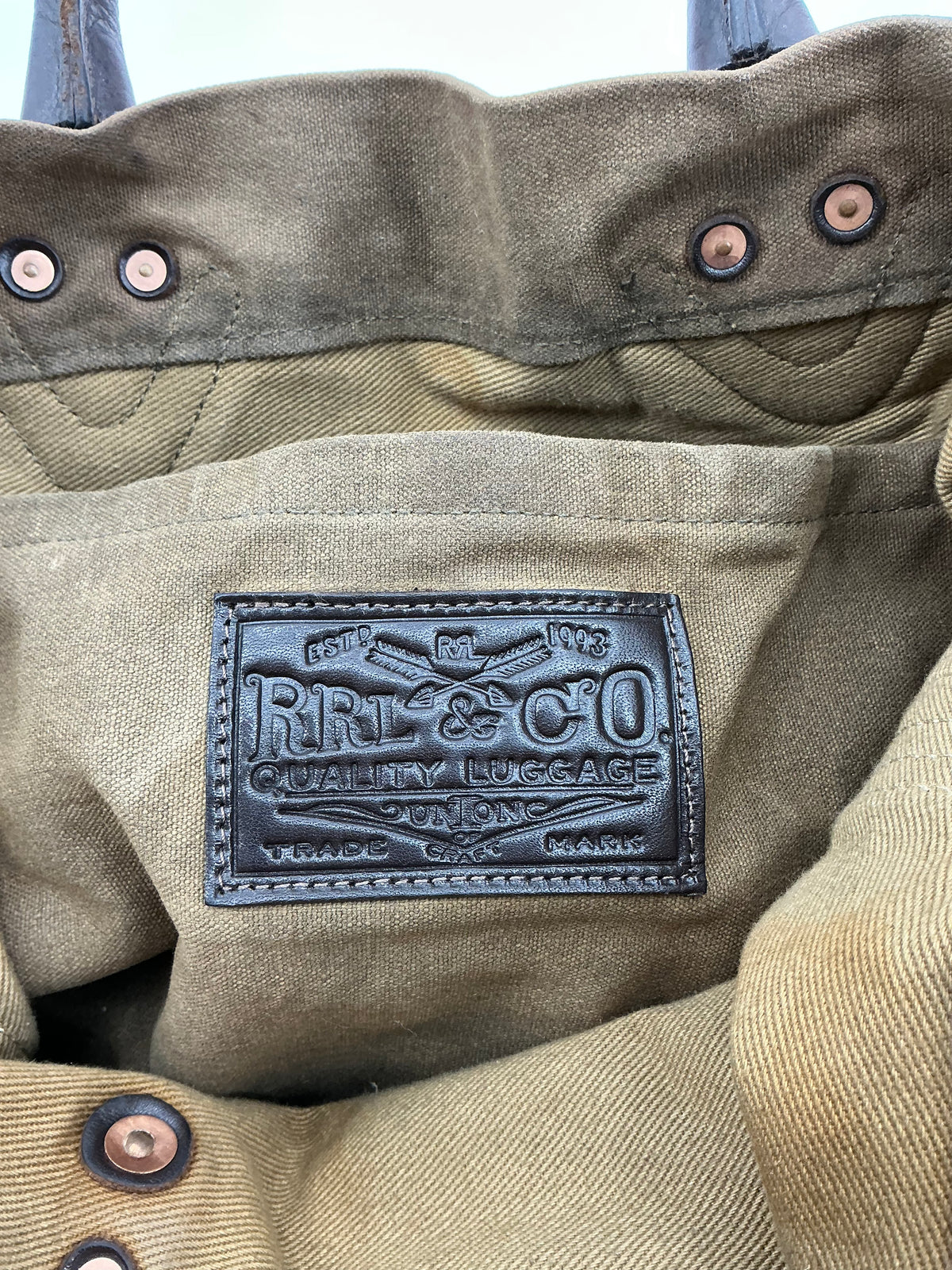 RRL Double RL Waxed Canvas And Leather Tote Bag
