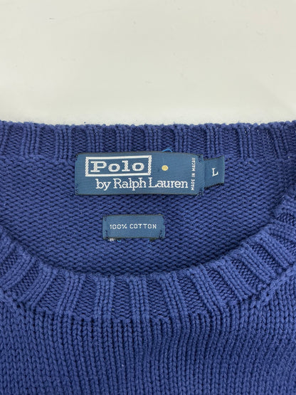 Vintage Polo Ralph Lauren Classic Flag Sweater Large Blue