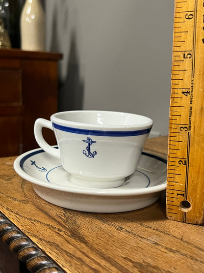 US Navy Wardroom China Flat Cup and Saucer