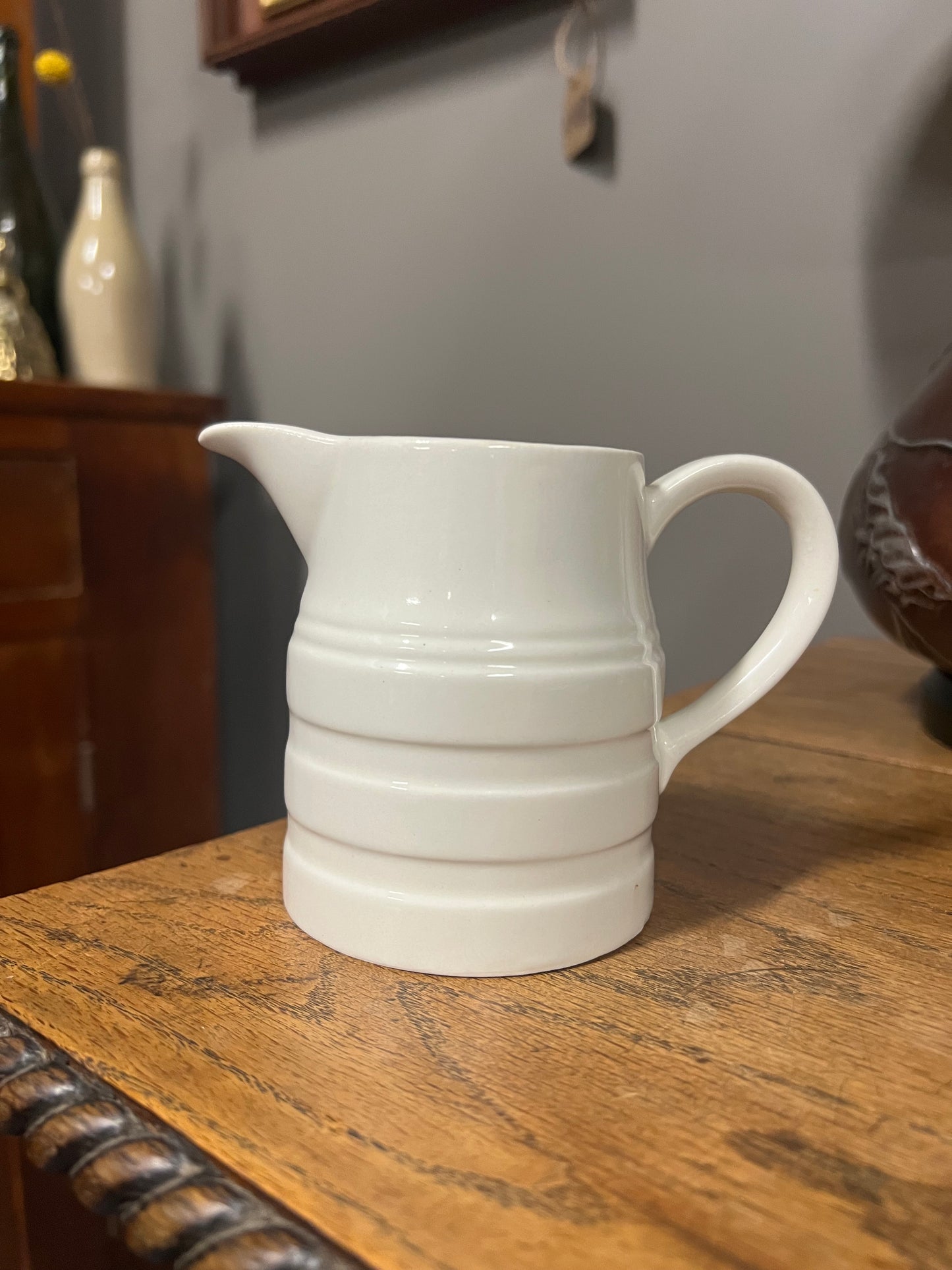 Price & Kensington White Ironstone Banded Dairy Jug