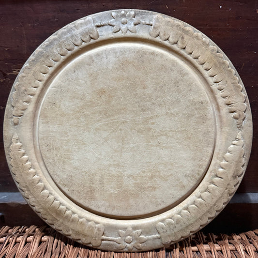 Flower Wheat Border Carved Wooden Breadboard