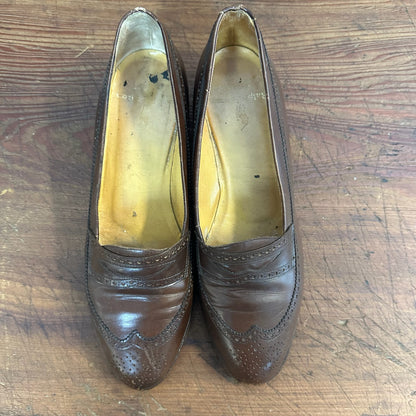Vintage Ralph Lauren Brown Leather Wing Tip Penny Loafer