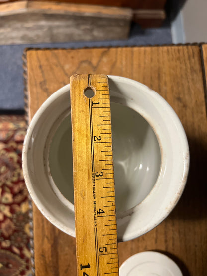 CASTOR SUGAR - White Banded Kitchen Jar Canister with Lid