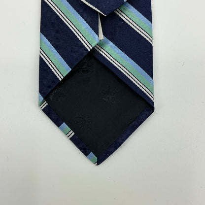 NWT Brooks Brothers BB#1 Rep Stripe Silk Tie - Navy & Light Blue Striped