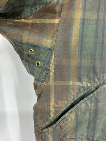 Vintage 90s Polo Ralph Lauren Plaid Waxed Cotton Hunting Barn Jacket Large