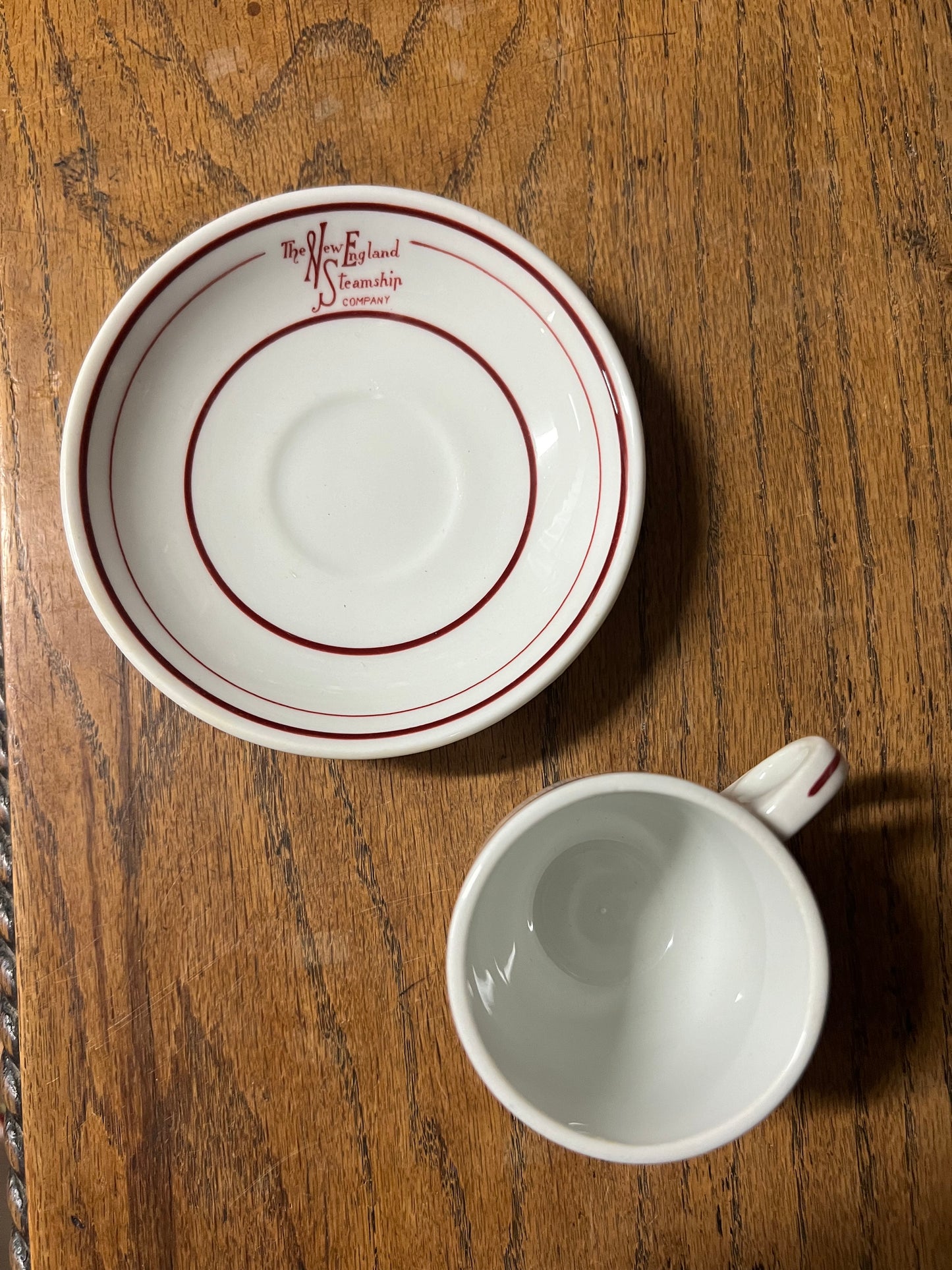 The New England Steamship Company Demitasse Cup and Saucer