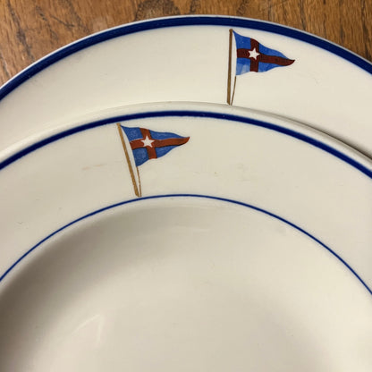 New York Yacht Club Rim Soup Bowl with NYYC Burgee