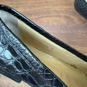 Vintage Ralph Lauren Black Crocodile Loafers