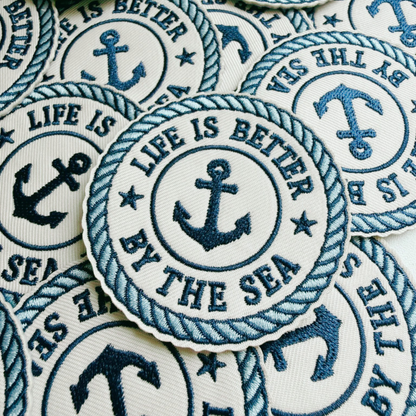 PREORDER - 2.5" Life Is Better By The Sea -  Embroidered Hat Patch