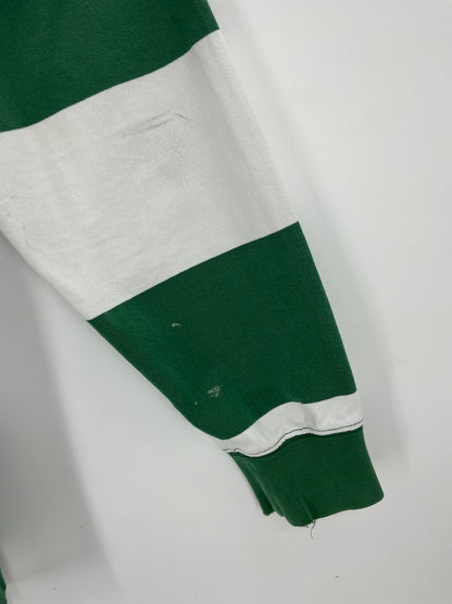 Lands' End  Striped Rugby Shirt - Green & White XL Tall