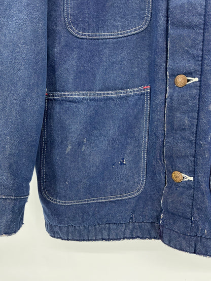 Vintage Wrangler Blanket Lined Denim Chore Coat Size 40