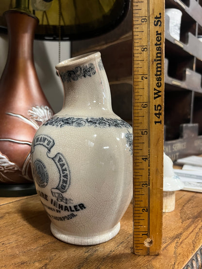 Maw's Double-Valved Earthenware Inhaler with Mouthpiece