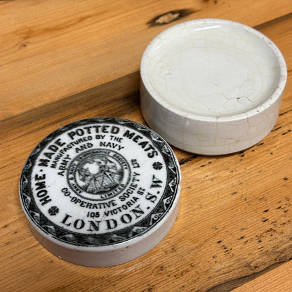 Army & Navy Potted Meat Pot and Lid English Advertising London