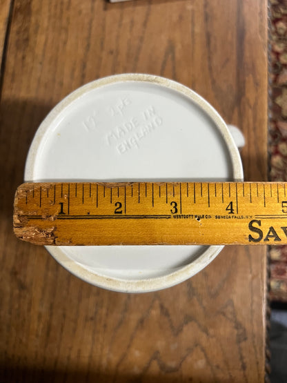 Burleigh White Ironstone Banded Dairy Jug