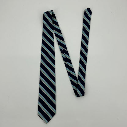 NWT Brooks Brothers BB#1 Rep Stripe Silk Tie - Navy & Light Blue Striped