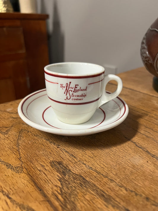 The New England Steamship Company Demitasse Cup and Saucer